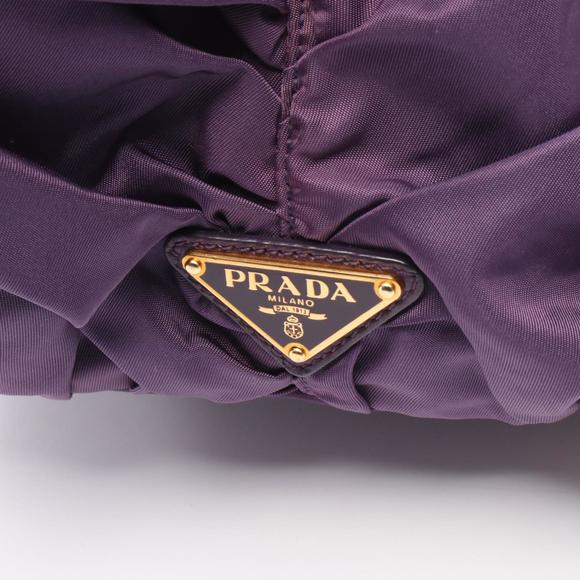 Prada TESSUTO B handbag, nylon and leather, women's, purple, BN1701 - Picture 5 of 9